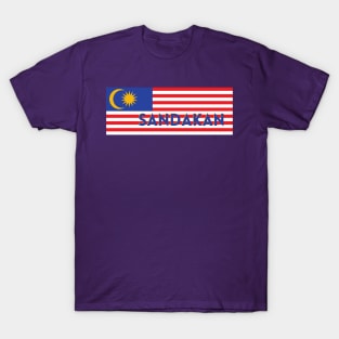 Sandakan City in Malaysian Flag T-Shirt